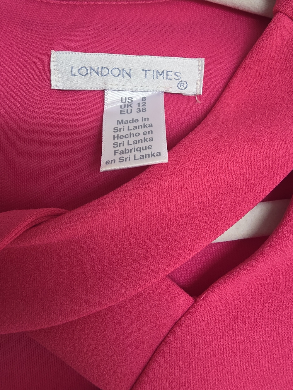 London Times Women's Hot Pink Dress